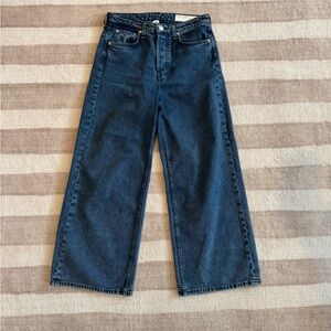 rag & bone Maya High Waist Wide Leg Ankle Jeans